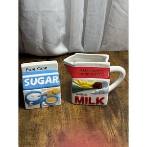 VTG Boston Warehouse Sugar Bowl Creamer‎ Set 1990s Kitchen Farmhouse Retro